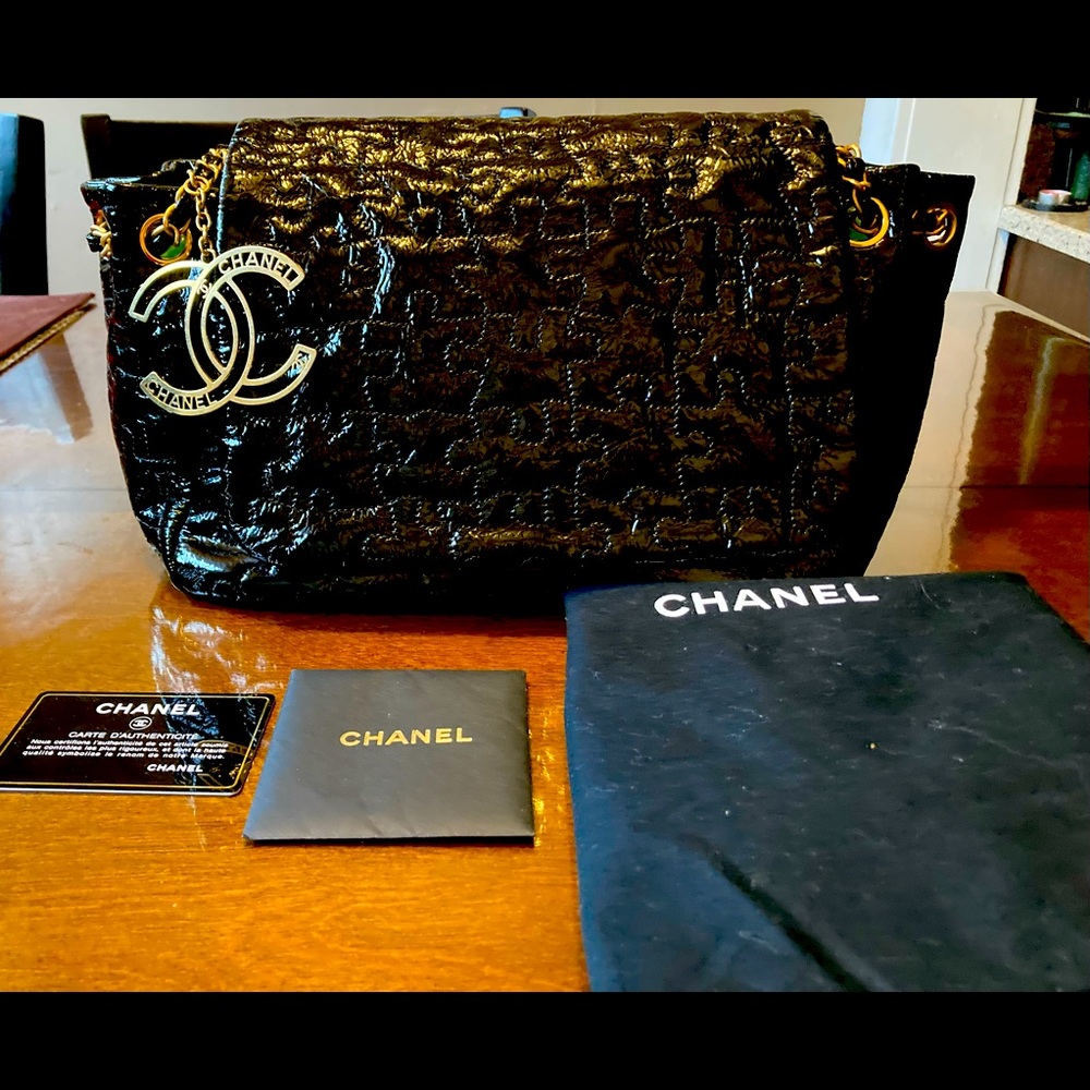 Authentic Chanel Classic Puzzle Patent Leather bag